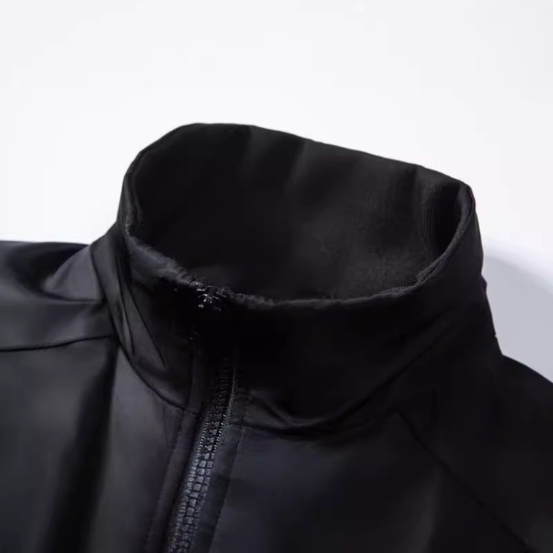 Men's water-repellent utility blouson with stand-up collar, kangaroo and flap pockets Fashion Glam