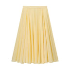 Women's Flowing A-Line Maxi Skirt with Fine Pleats and High Waist Fashion Glam