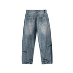 Women's Loose High-Waist Straight-Leg Vintage Jeans with Used Wash and Subtle Distressed Details Fashion Glam