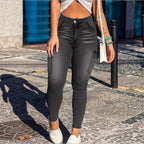 Women High-waisted shaping Skinny Jeans with Cargo Pockets Fashion Glam