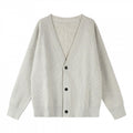 Unisex Boxy-Bulky-Knit-Cardigan with V-Neck, Button Placket and Raglan Sleeves Fashion Glam
