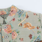 Women's Embroidered Jacquard Short Jacket with Mandarin Collar and Flap Pockets Fashion Glam