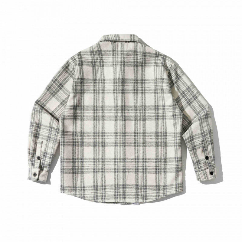 Unisex Boxy Checked Flannel Overshirt with Soft Nap and Chest Pocket Fashion Glam