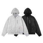 Unisex Oversize Hoodie Blouson Jacket with Ribbed Cuffs and Flap Pockets Fashion Glam
