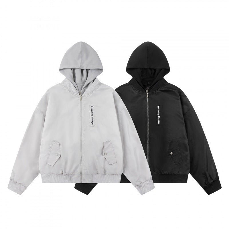 Unisex Oversize Hoodie Blouson Jacket with Ribbed Cuffs and Flap Pockets Fashion Glam