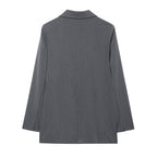Women's oversized structured double-breasted blazer with wide lapels and patch pockets Fashion Glam