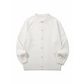 Unisex Boxy Knit Cardigan with Shirt Collar, Raglan Sleeves and Ribbed Hems Fashion Glam