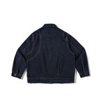 Unisex Boxy Denim Worker Jacket with Oversized Patch Round Pockets Fashion Glam