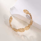 Women's Open Bangle in Modern Bamboo Design Fashion Glam