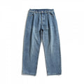 Ladies high-waisted jeans with pleats, straight cut and wide leg Fashion Glam