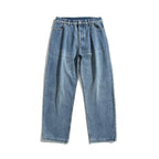 Ladies high-waisted jeans with pleats, straight cut and wide leg Fashion Glam