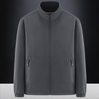 Men's minimalist technical all-weather softshell jacket with stand-up collar and water-repellent zippers Fashion Glam