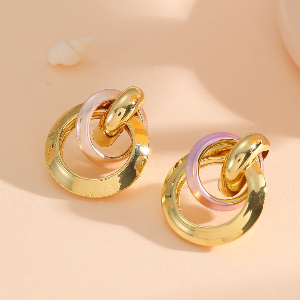 Women's earrings in elegant ring design Fashion Glam