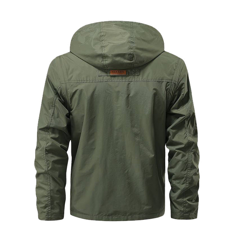 Men's multifunctional field jacket with hood, water-repellent shell, and organizer pockets Fashion Glam