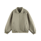 Unisex Oversize Utility Bomber Jacket with concealed zipper and elastic cuffs Fashion Glam