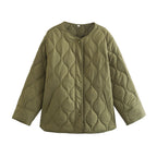 Women’s Oversized Padded Jacket in Cocoon Cut with Press Stud Closure Fashion Glam