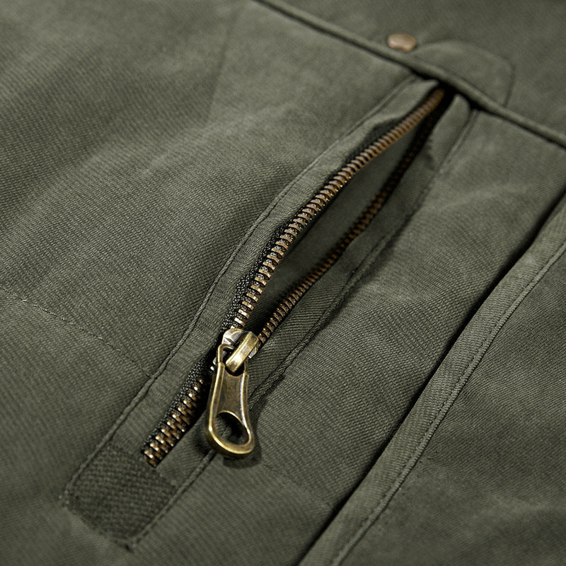 Men's winter parka with teddy lining, hood and water-repellent canvas outer layer Fashion Glam