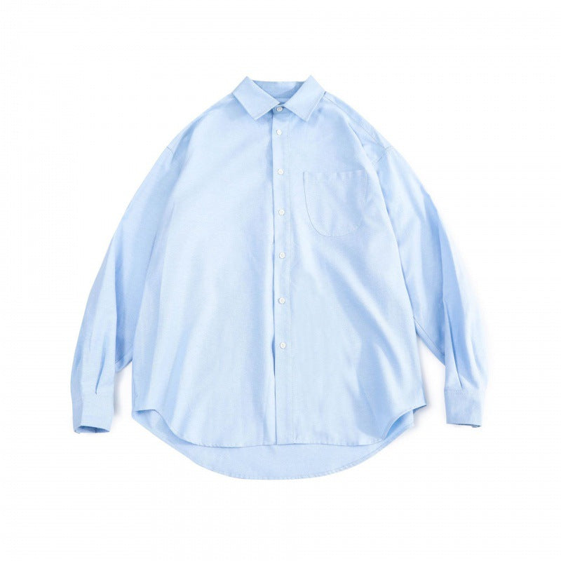 Unisex Oversize Shirt made of fine Oxford cotton fabric with chest pocket and rounded hem Fashion Glam