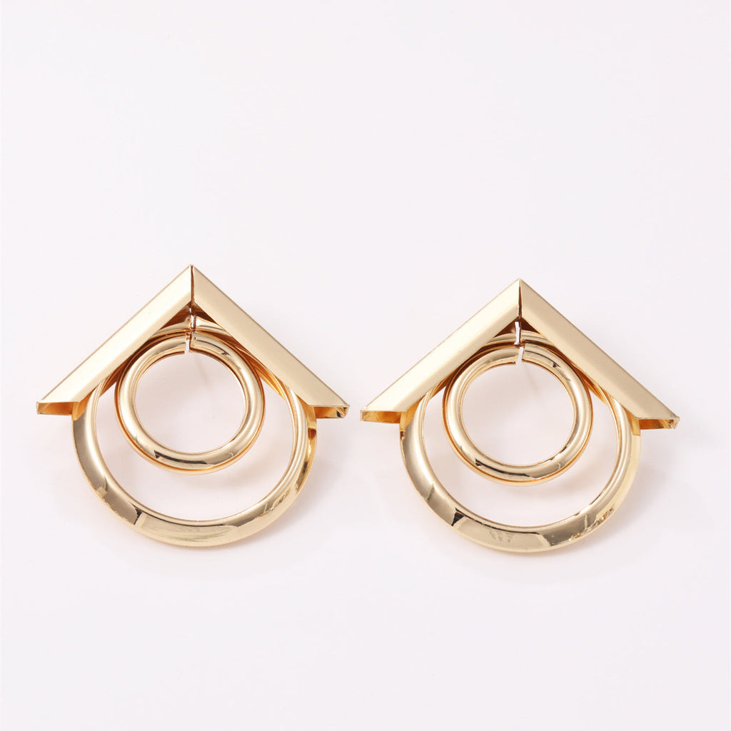 Women's Hanging Earrings with Elegant, Curved Ring Design Fashion Glam