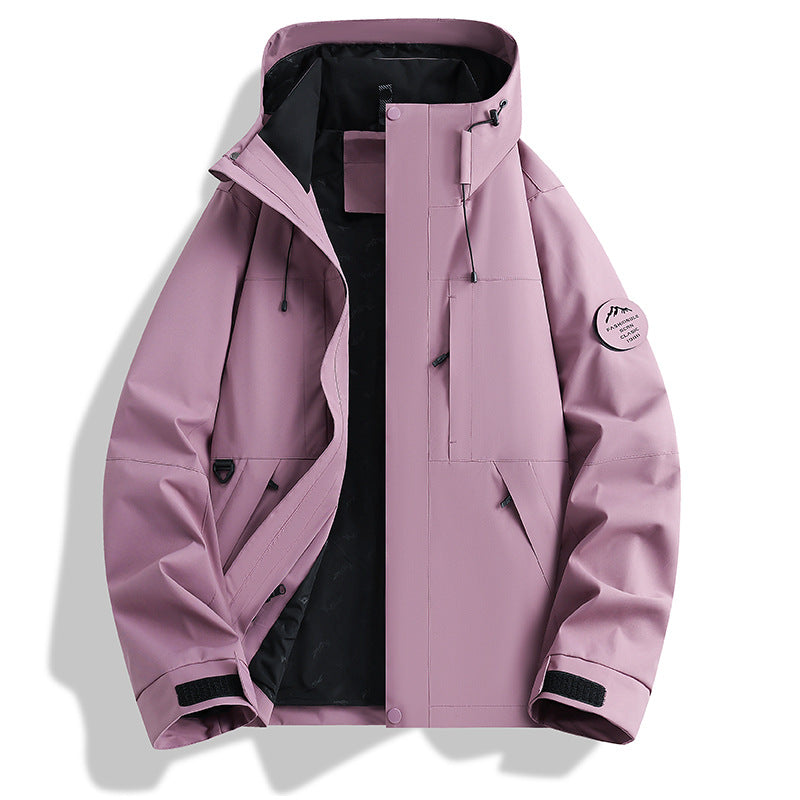 Men's Water and Windproof Softshell Outdoor Jacket with Adjustable Hood Fashion Glam