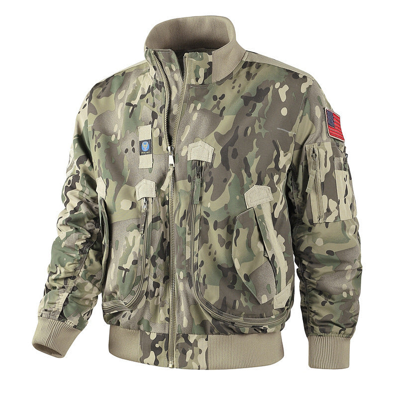Men's bomber jacket pilot style lightly padded with two-way zipper and arm pocket Fashion Glam