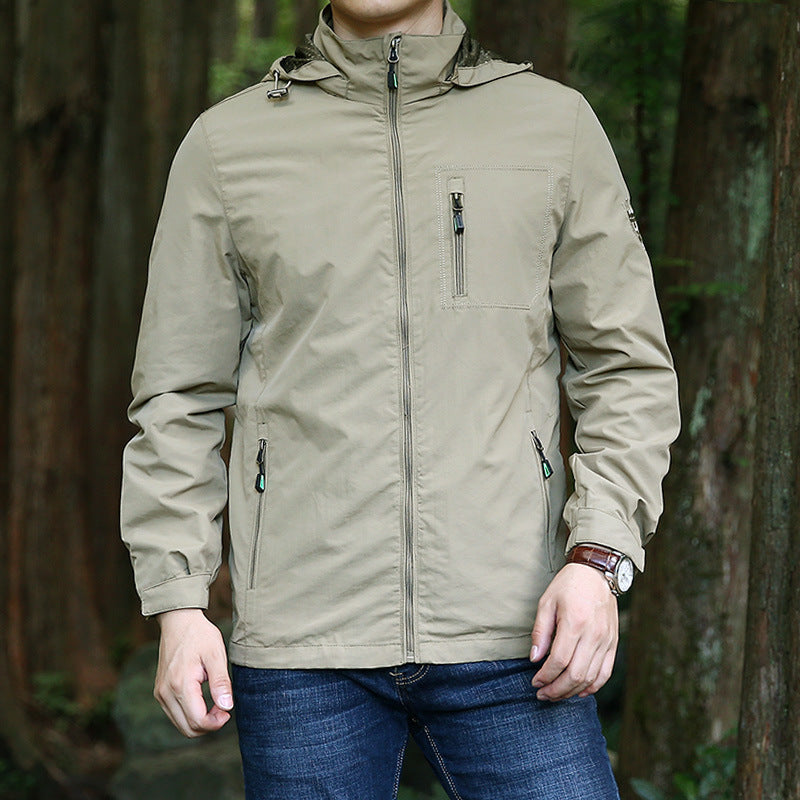 Men's Windproof Softshell Thermal Jacket with Fleece Lining and Hood Fashion Glam