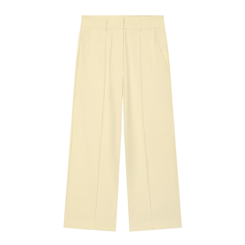 Women High-waisted wide Culotte pants with crease and pleats Fashion Glam