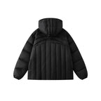 Unisex Short padded hoodie in boxy puffer style with geometric quilting Fashion Glam