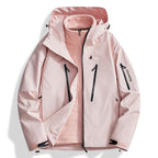 Men's two-in-one softshell outdoor jacket with detachable fleece inner jacket and waterproof zippers Fashion Glam