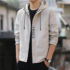 Men's lightweight hooded shell jacket with concealed zipper and minimalist utility look Fashion Glam