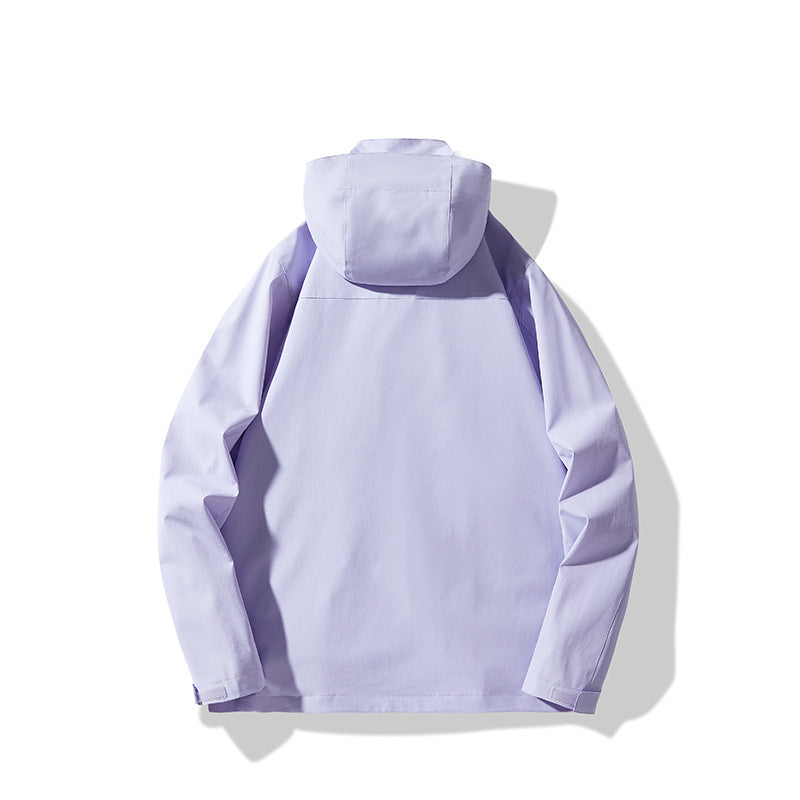 Men's Technical Waterproof Hooded Shell Jacket in Minimalist Urban Look Fashion Glam