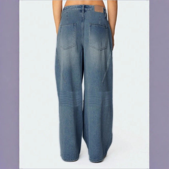 Women's Extra Wide High-Waist Denim Palazzo Pants with Long Flare Fashion Glam