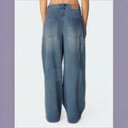 Women's Extra Wide High-Waist Denim Palazzo Pants with Long Flare Fashion Glam
