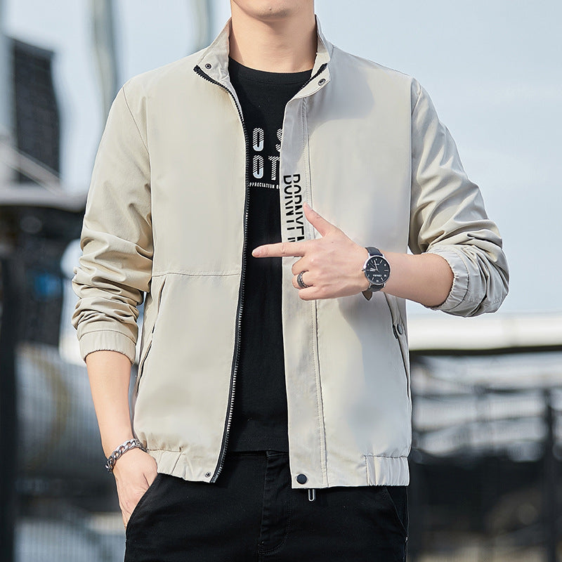 Men's Lightweight Urban Tech Blouson with Nanocoating, Stand Collar and Concealed Zipper Pockets Fashion Glam