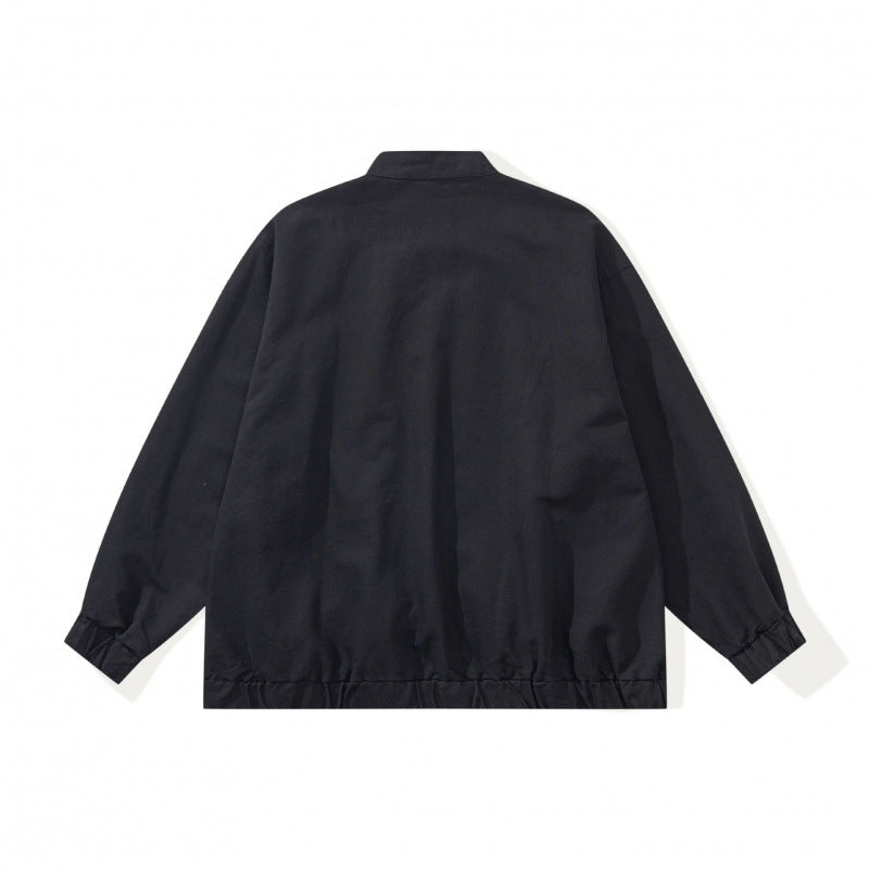Unisex Boxige lightweight bomber jacket made of cotton blend with stand-up collar, zipper and drawstring hem Fashion Glam