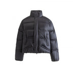 Unisex Short quilted padded jacket in a boxy cut with high stand-up collar Fashion Glam