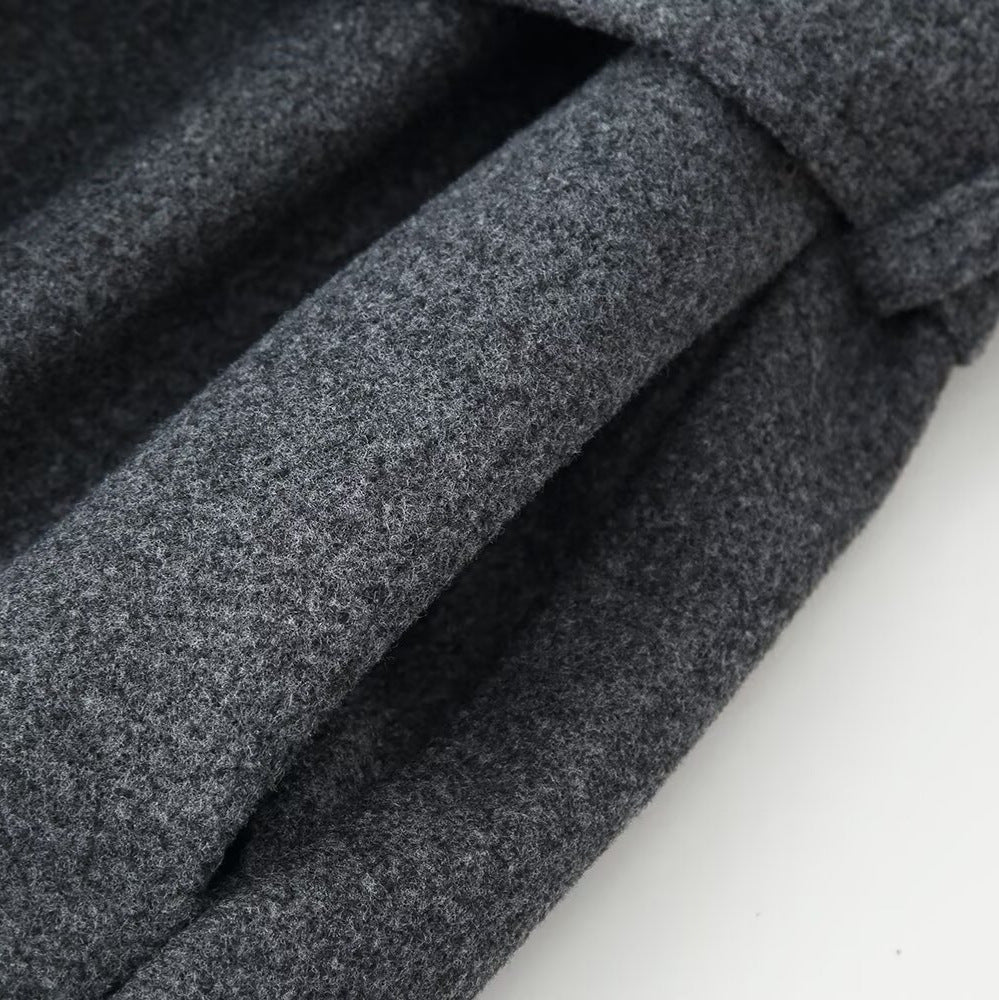 Women’s coat with tie belt, stand-up collar and raglan sleeves Fashion Glam