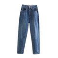 Women's High-Waisted Denim Jeans with Tapered Leg Fashion Glam