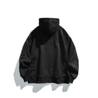 Unisex Oversize Hoodie Jacket with Front Zipper, Arm Pocket and Ribbed Hem Fashion Glam