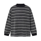 Unisex locker-fit structured knit sweater with round neck and maritime stripes Fashion Glam