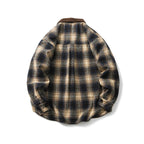 Unisex Checked Overshirt Jacket with Teddy Fleece Lining, Patch Chest Pockets and Shirt Collar Fashion Glam
