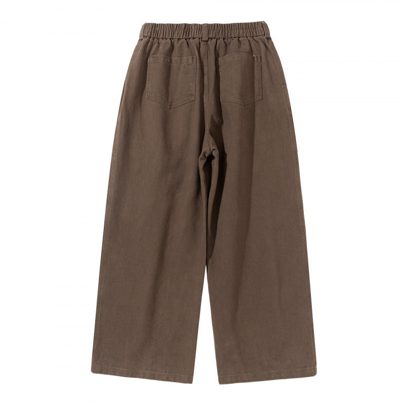 Women's Wide High-Waist Pleated Culotte Pants with Drawstring and Seams Fashion Glam