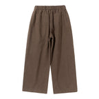 Women's Wide High-Waist Pleated Culotte Pants with Drawstring and Seams Fashion Glam