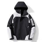 Men's technical softshell hooded jacket with contrast panels and zippered sleeve pocket Fashion Glam