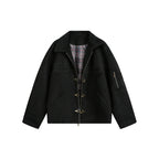 Men's short jacket in boxy format made of suede look with toggle closures and zipper Fashion Glam
