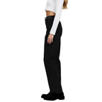 Women high-waisted straight-cut jeans made of rigid denim with raw hem Fashion Glam