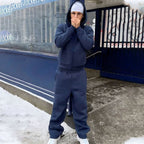 Men's Oversize Zip Hoodie and Relaxed Sweatpants Set Fashion Glam
