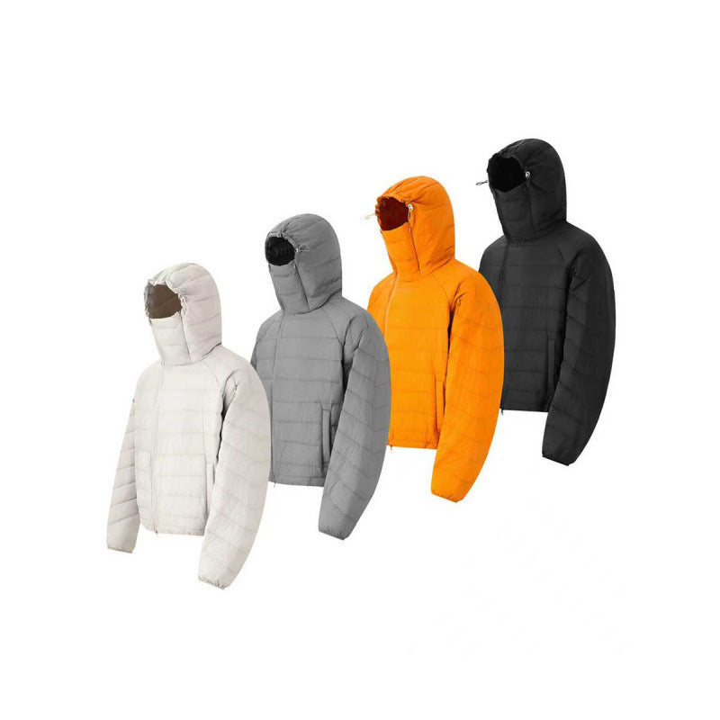 Unisex lightweight padded hooded jacket with thermo insulation, stand-up collar and concealed zipper Fashion Glam