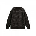 Unisex fine-knit sweater with structured striped look and round neck Fashion Glam