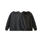 Unisex fine-knit sweater with structured striped look and round neck Fashion Glam